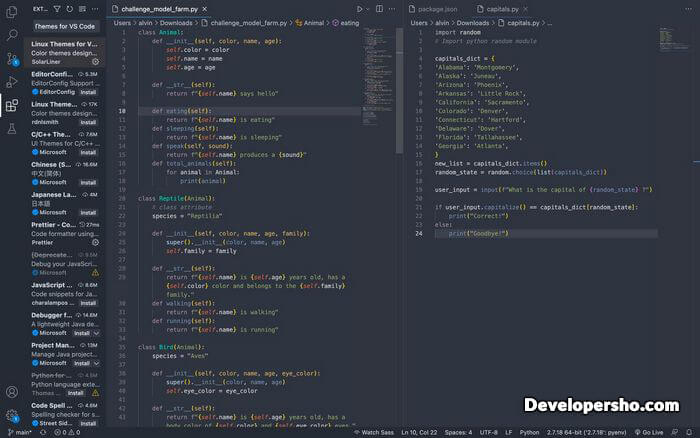 تم تاریک Linux Themes for VS Code برای ویژوال استودیو کد