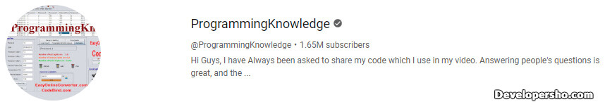 کانال یوتیوب برای برنامه نویسی به‌صورت رایگان با ProgrammingKnowledge