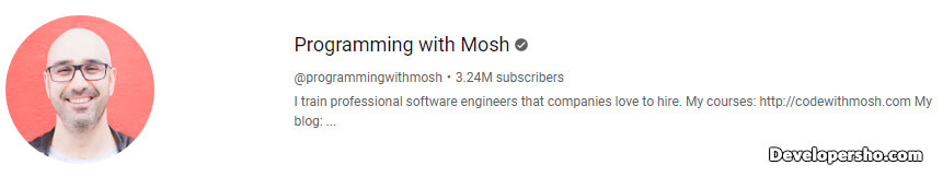 کانال یوتیوب برنامه نویسی با Programming with Mosh