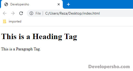 مشاهده تگ‌های HTML در مرورگر