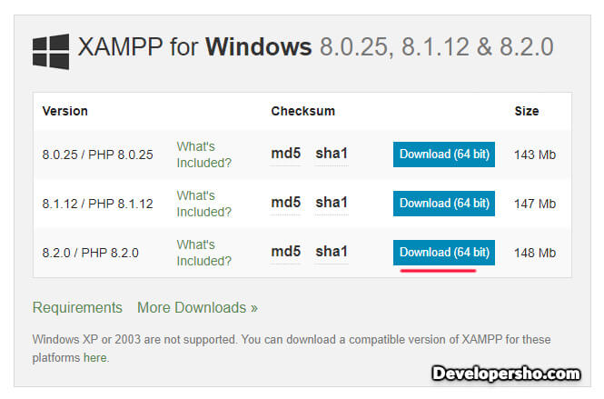 دانلود XAMPP برای ویندوز