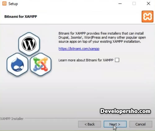مرحله پنجم نصب XAMPP در ویندوز