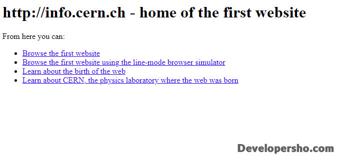 اولین صفحه HTML دنیا
